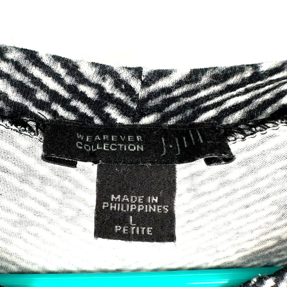 J Jill wearever collection size large sleeveless blouse tank top black white - Picture 4 of 5